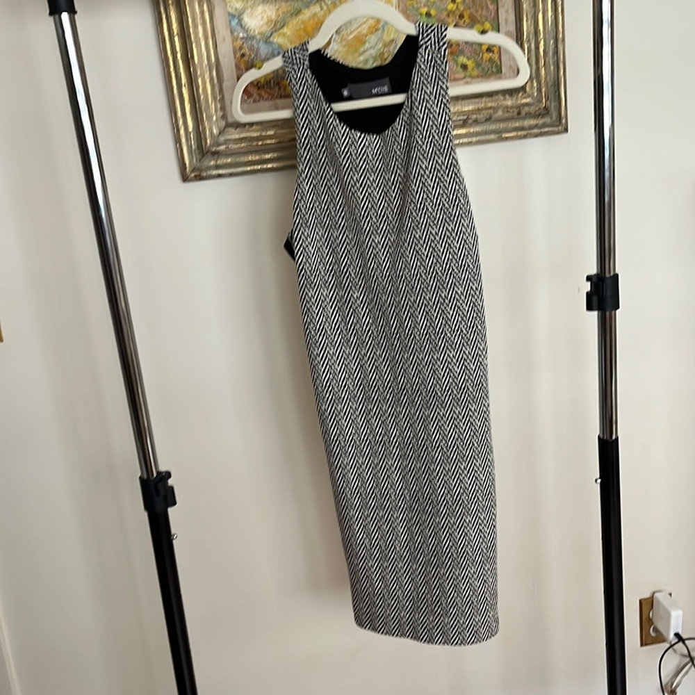Black and white patterned Myne Ashley Ann tank dress.